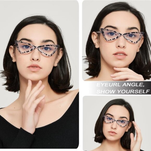 EYEURL 3-Pack Cat Eye Reading Glasses with Blue Light Blocking - NIP - Picture 5 of 7